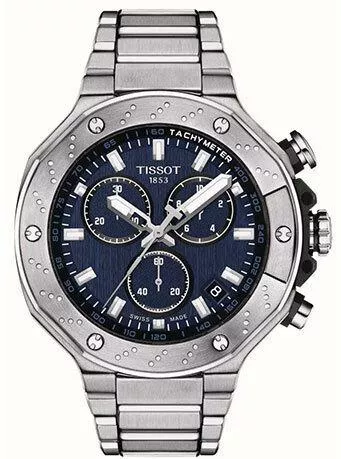 Ανδρικό Ρολόι Tissot Χρονογράφος Μπαταρίας με Ασημί Μεταλλικό Μπρασελέ