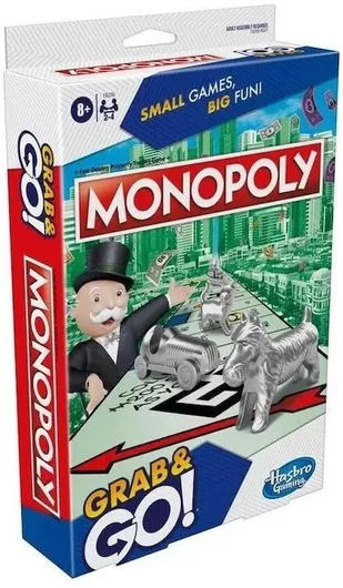 Επιτραπέζιο Παιχνίδι Monopoly Grab & Go για 2-4 Παίκτες 8+ Ετών Hasbro