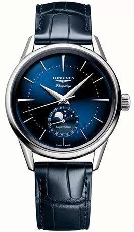 Ανδρικό Ρολόι Longines Heritage Αυτόματο με Μπλε Δερμάτινο Λουράκι
