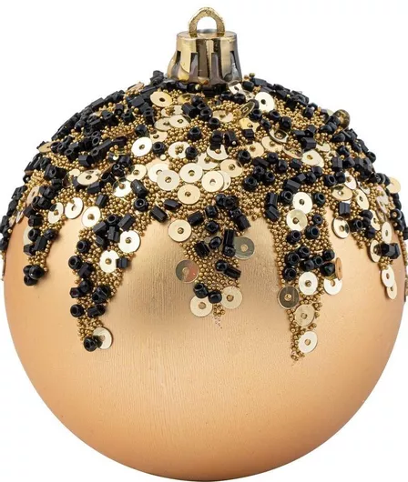 Κρεμαστές Μπάλες Στολίδι Πλαστικές Χρυσές 8cm Σετ 6τμχ.