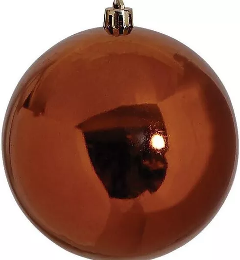 Κρεμαστές Μπάλες Στολίδι Πλαστική Χάλκινη 8cm Σετ 6τμχ.