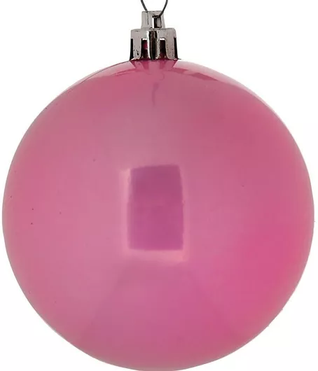 Κρεμαστές Μπάλες Στολίδι Πλαστικές Ροζ 8cm Σετ 6τμχ.