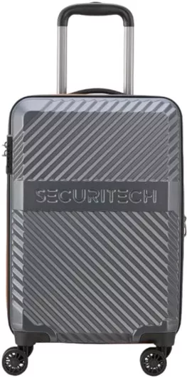 Βαλίτσα Ταξιδίου Securitech Καμπίνας Σκληρή Ύψους 55cm με 4 Ρόδες Γκρι