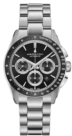 Ανδρικό Ρολόι Hamilton Jazzmaster Χρονογράφος Αυτόματο με Μεταλλικό Μπρασελέ Ασημί 