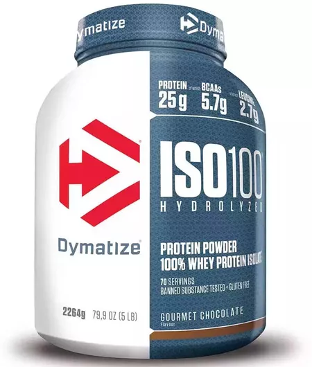 Dymatize ISO 100 Hydrolyzed Πρωτεΐνη Ορού Γάλακτος Χωρίς Γλουτένη με Γεύση Gourmet Chocolate 2.264kg