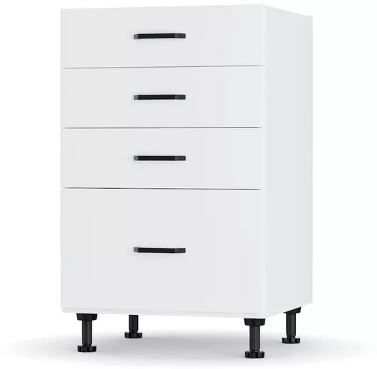 Συρταριέρα Κουζίνας Modest Επιδαπέδια 50x48x82cm Λευκό