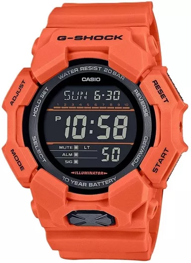 Ανδρικό Ρολόι Casio G-shock Ψηφιακό Μπαταρίας με Πορτοκαλί Καουτσούκ Λουράκι