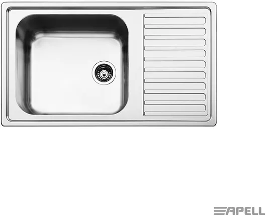 Νεροχύτης Apell Ένθετος Inox Σατινέ Μ86xΠ50cm 8053369626567 Ασημί