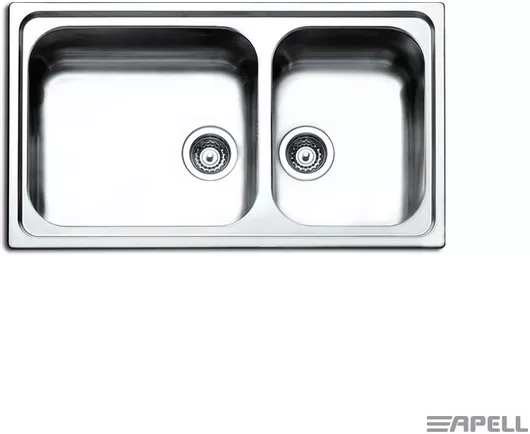 Νεροχύτης Apell Ένθετος Inox Σατινέ Μ86xΠ50cm 8032529197857 Ασημί