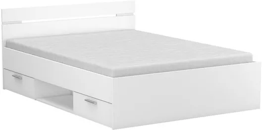 Κρεβάτι Midland Διπλό Ξύλινο με Συρτάρια 140x200cm Λευκό