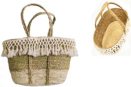 Ψαθινh Τσαντα Φουντες 47cm X 27cm 0521013 Τεμαχια