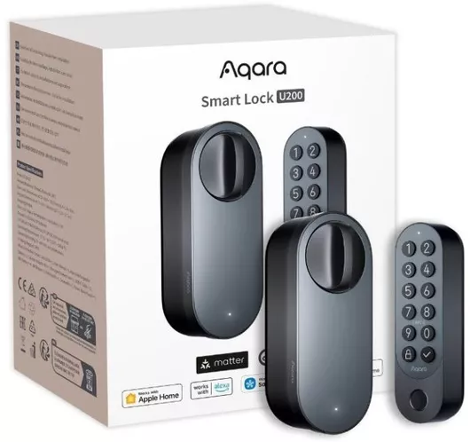Aqara U200 Smart Retrofit Door Lock - Matter Compatible, Black