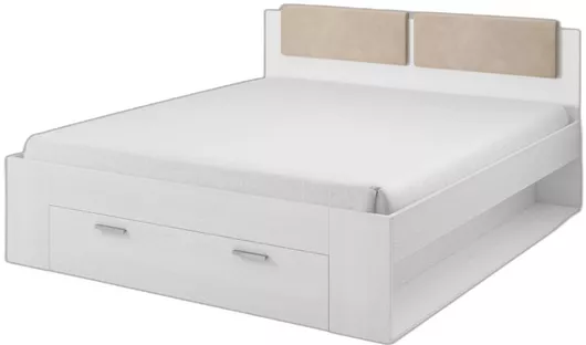 Κρεβάτι Kappa Υπέρδιπλο Ξύλινο με Στρώμα & Τάβλες 160x200cm Γκρι