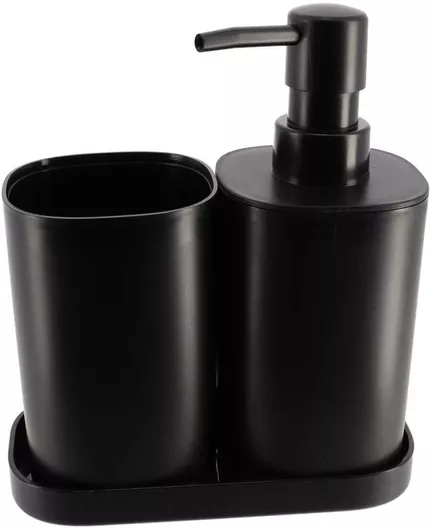 Αξεσουάρ Μπάνιου Eurocasa 6321 Σετ 3τμχ Πλαστικό Μαύρο