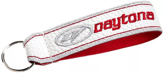 Μπρελόκ DAYTONA από τεχνόδερμα με κέντημα - Άσπρο