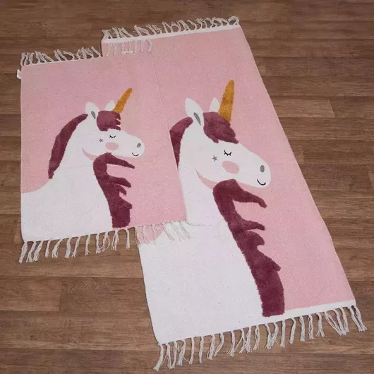 Παιδικό Χαλί Viopros Μονόκερος 60x90cm Ροζ