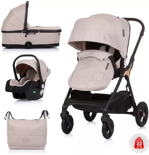 Καρότσι Μωρού Lorelli Infinity Ρυθμιζόμενο 3 σε 1 Kατάλληλο για Nεογέννητο Macadamia