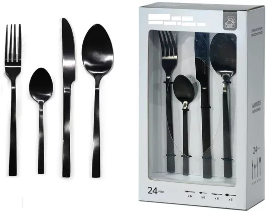 Σετ Μαχαιροπίρουνα ArteLibre Ανοξείδωτα Μαύρα 24τμχ