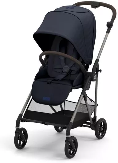 Καρότσι Μωρού Cybex Gold Melio Ρυθμιζόμενο Kατάλληλο για Nεογέννητο Dark Blue 6.1kg