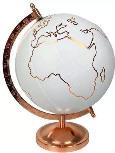 Υδρογειος Σφαιρα Ευχων Μεταλλικη Βαση 29χ20cm Ροζ Χρυσο