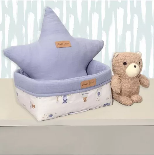 Διακοσμητικό Μαξιλάρι Κούνιας Baby Oliver Αστέρι 37x37cm Μπλε