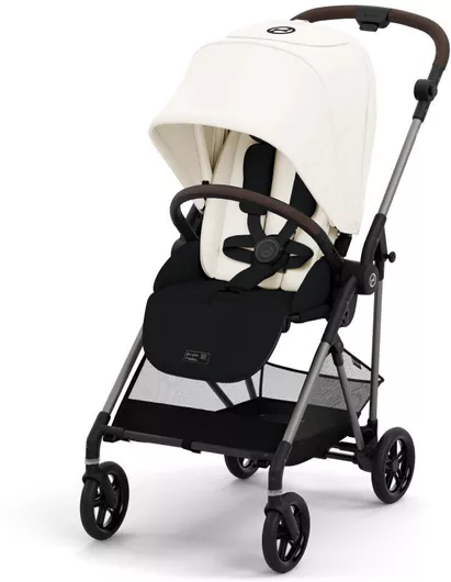 Καρότσι Μωρού Cybex Gold Melio Ρυθμιζόμενο Kατάλληλο για Nεογέννητο Canvas White 6.1kg