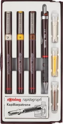Σετ Ραπιδογράφοι Rotring 0.25/0.35/0.5mm