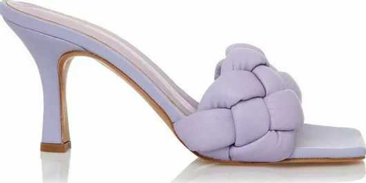 Sante Γυναικεία Πέδιλα με Λεπτό Ψηλό Τακούνι Μοβ