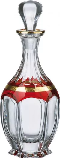 Καράφα Σερβιρίσματος Bohemia Κρυστάλλινη Καράφα Safari Rubin με Πώμα σε Χρώμα 800ml