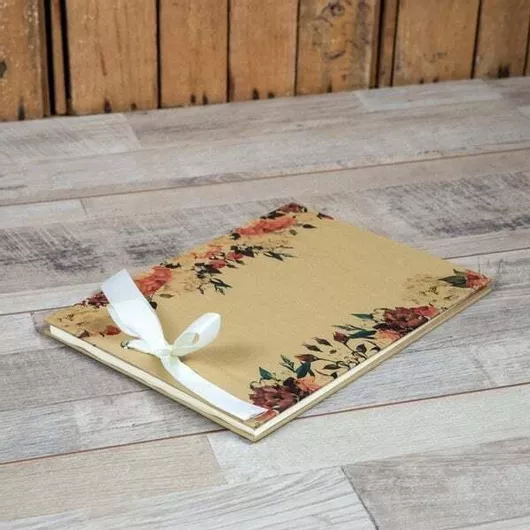 ΒΙΒΛΙΟ ΕΥΧΩΝ 29Χ24CM ΜΕ ΚΟΡΔΕΛΑ ΛΟΥΛΟΥΔΙΑ VINTAGE ΚΡΑΦΤ