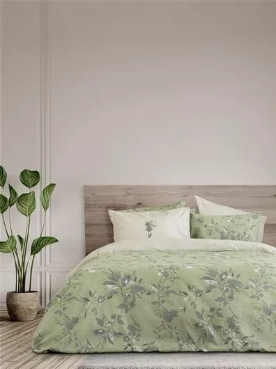 Σετ Μαξιλαροθήκες Nima Bernice Φανελένιες με Φάσα 50x70cm Πράσινες