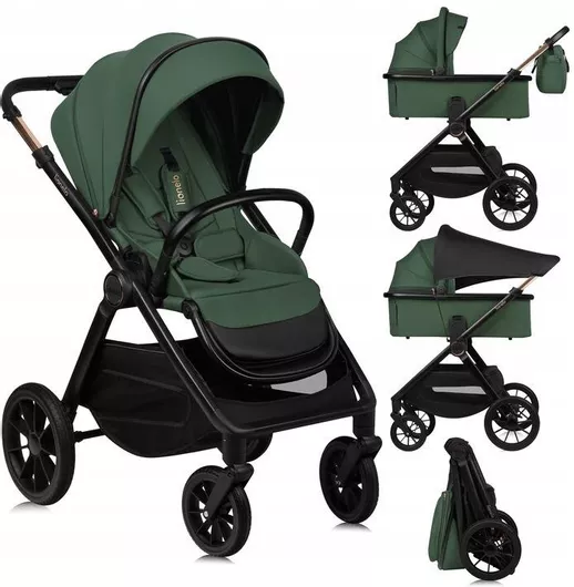 Καρότσι Μωρού Lionelo Layla Ρυθμιζόμενο 2 σε 1 Kατάλληλο για Nεογέννητο Green Forest