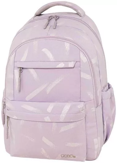 Σχολική Τσάντα Πλάτης Polo Σχολική Δημοτικού Λιλά με Θήκη για Παγούρι 23lt