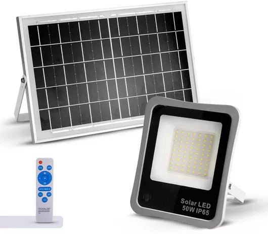 Προβολέας Bormann BLF2150 Στεγανός Ηλιακός LED 50W Ψυχρό Λευκό 6500K με Φωτοκύτταρο & Τηλεχειριστήριο IP65