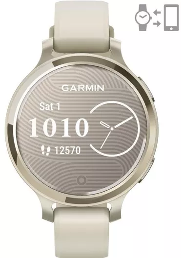Garmin Lily 2 Aluminium 35mm Αδιάβροχο Smartwatch με Παλμογράφο Gold/Bone