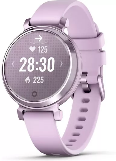 Garmin Lily 2 Aluminium 35mm Αδιάβροχο Smartwatch με Παλμογράφο Metallic Lilac/Lilac Silicone Band
