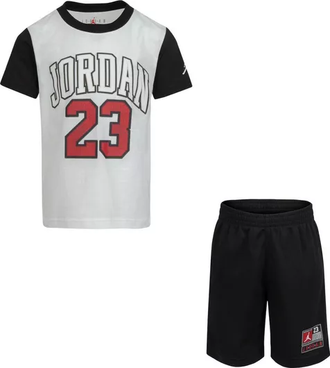 Jordan Παιδικό Σετ με Σορτς Καλοκαιρινό 2τμχ Λευκό