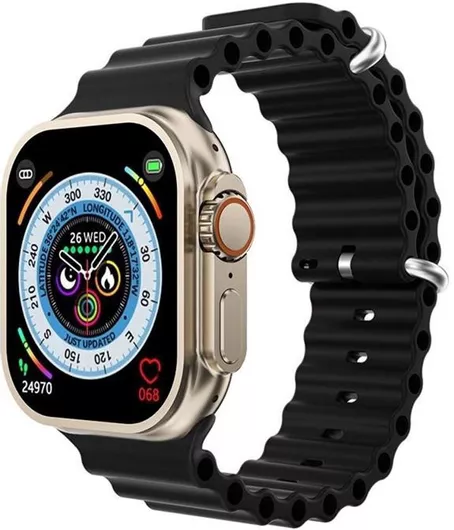 Z98 Smartwatch με SIM & Παλμογράφο Μαύρο - Σετ με 4 λουράκια