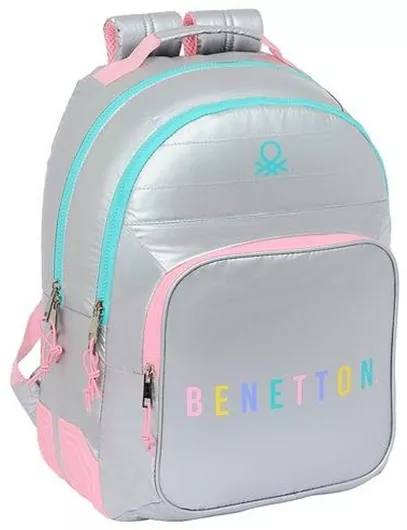 Σχολική Τσάντα Benetton Ασημί 32 X 15 X 42 Cm Γεμισμένο