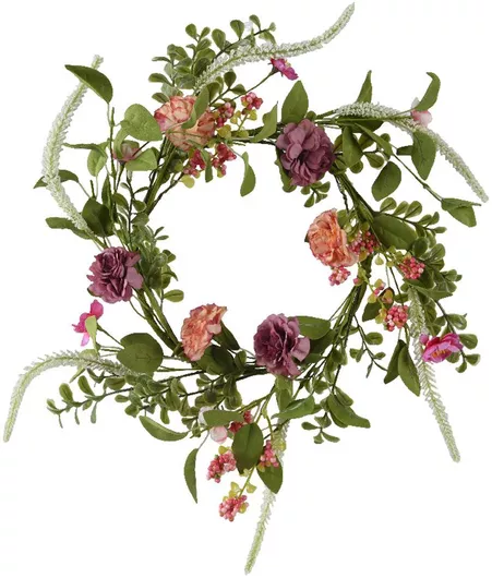 Τεχνητό Φυτό Στεφάνι Γαρύφαλλο 45cm Πολύχρωμο