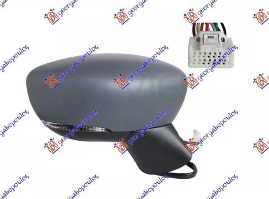 Καθρέφτης Ηλεκτρικός Θερμαινόμενο Ανακλινόμενος Βαφόμενος Φλας Led 9pin Α Ποιότητα Convex Glass Nissan Micra K14 17 96301-5fa0c Δεξί 1 Τεμ.