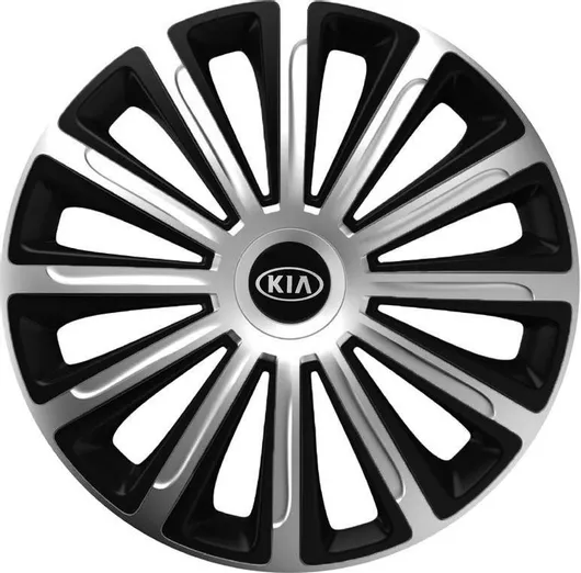 Τάσια Αυτοκινήτου Versaco Trend με σήμα Kia Σετ 4τμχ 13" Ασημί/Μαύρα