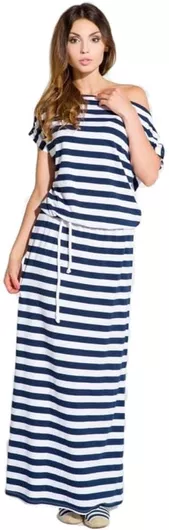 Φόρεμα Modati Ριγέ Maxi Μπλε