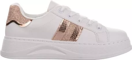 Γυναικεία Sneakers Modati με Σαμπανί Λεπτομέρειες Λευκό