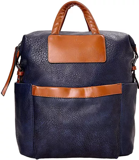 Γυναικεία Τσάντα Πλάτης Bag to Bag LX-3163 από Δερματίνη Μπλε