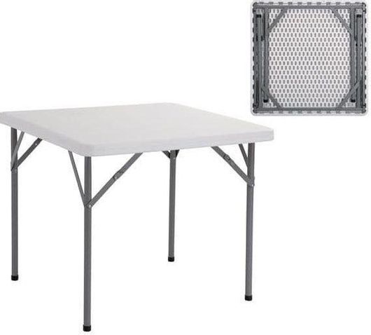 Τραπέζι Εξωτερικού Χώρου Woodwell Πτυσσόμενο με Μεταλλικό Σκελετό Blow Λευκό 86x86x74cm