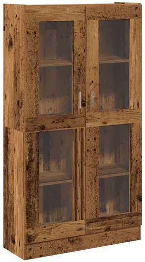 Βιτρίνα Σαλονιού Επιδαπέδια από Μοριοσανίδα με Τζάμι 82.5x30.5x150cm Καφέ