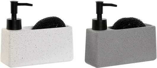 Σαπουνοθήκη Home Esprit Abs Dolomite Σετ 2τμχ Λευκό Γκρι
