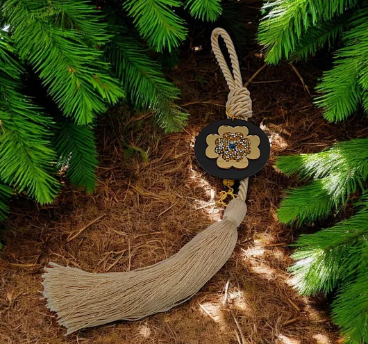 Γούρι Χειροποίητο Plexiglass Στοιχείο Τετράφυλλο Ημερομήνια Φούντα 1epx2130