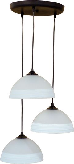 Κρεμαστό Φωτιστικό Heronia Vintage Τρίφωτο Καμπάνα με Ντουί E27 Λευκό